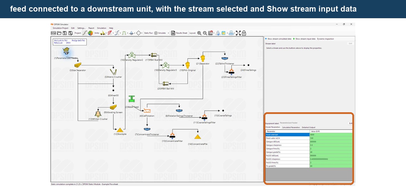 Defining the Feed in DPSIM